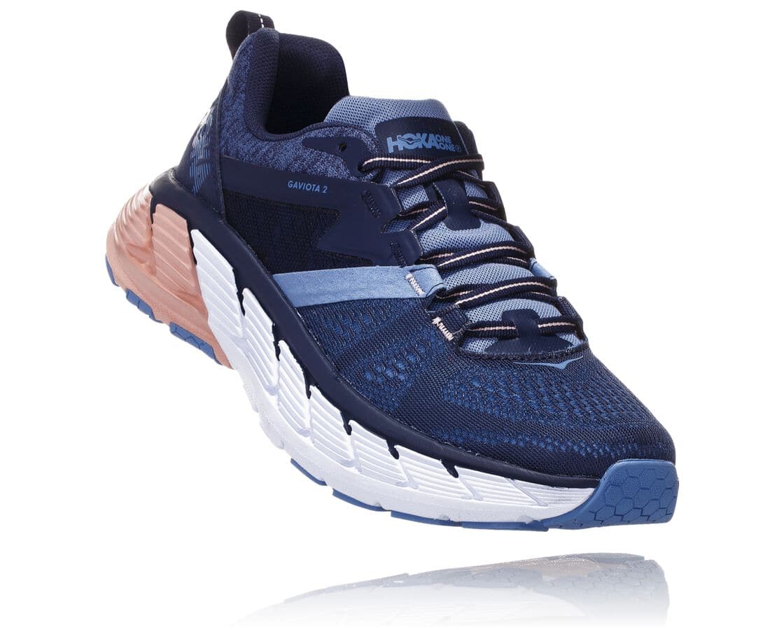 Hoka One One Gaviota 2 Damen Stabilität Laufschuhe Indigo / Rosa | (DE-1802LEYZB)
